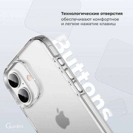 Чехол накладка для iPhone 16 Plus Gurdini Alba Series Protective (прозрачный матовый)